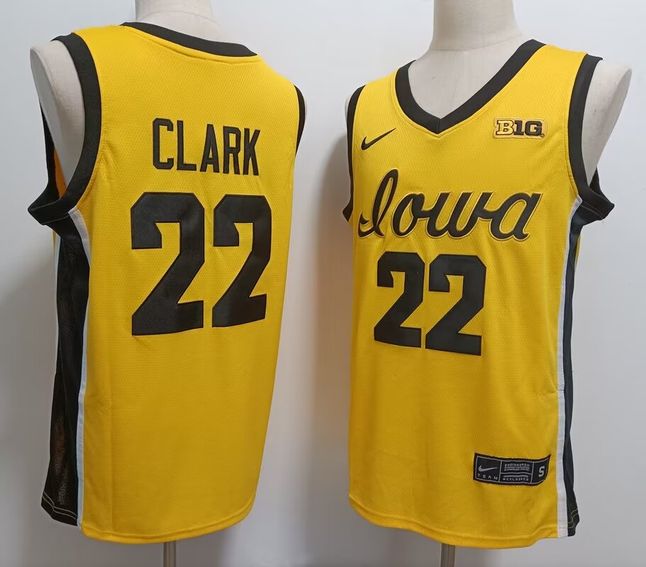 2024 NCAA Men Iowa Hawkeyes 22 Caitlin Clark yellow style #3 nike jerseys->ncaa teams->NCAA Jersey